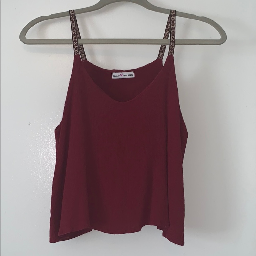 dark red crop top